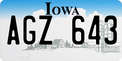 IA license plate AGZ643