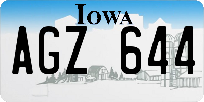 IA license plate AGZ644