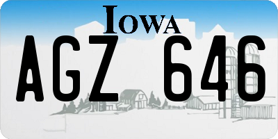 IA license plate AGZ646