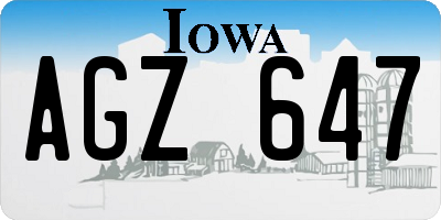 IA license plate AGZ647