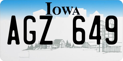 IA license plate AGZ649