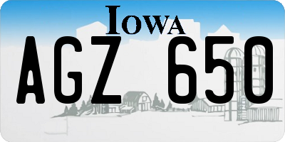 IA license plate AGZ650