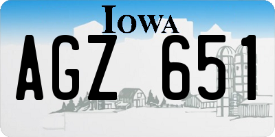 IA license plate AGZ651