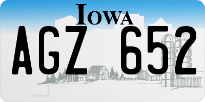 IA license plate AGZ652