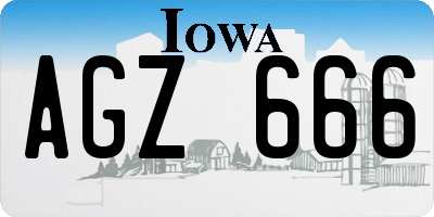 IA license plate AGZ666