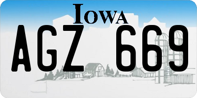 IA license plate AGZ669