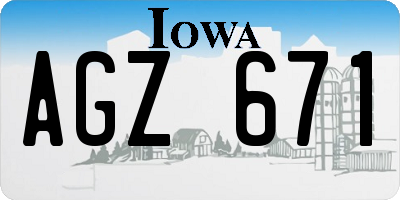 IA license plate AGZ671