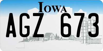 IA license plate AGZ673