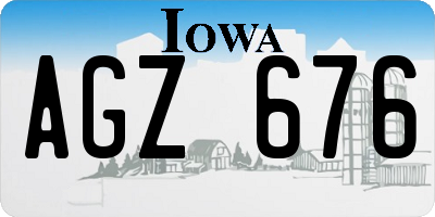 IA license plate AGZ676