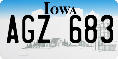 IA license plate AGZ683