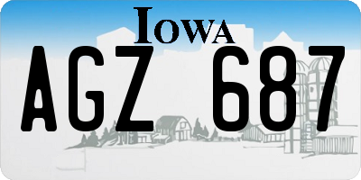 IA license plate AGZ687