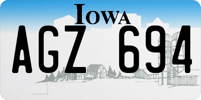 IA license plate AGZ694