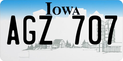 IA license plate AGZ707
