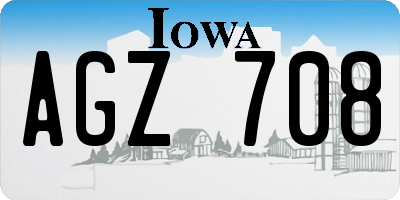 IA license plate AGZ708