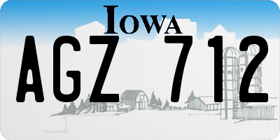 IA license plate AGZ712