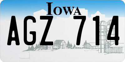 IA license plate AGZ714