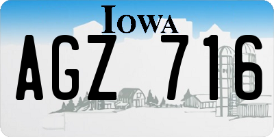 IA license plate AGZ716