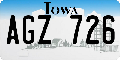 IA license plate AGZ726