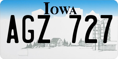 IA license plate AGZ727