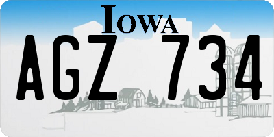 IA license plate AGZ734