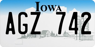IA license plate AGZ742