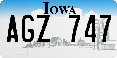 IA license plate AGZ747
