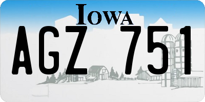IA license plate AGZ751