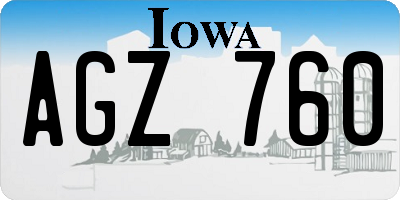IA license plate AGZ760