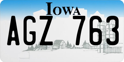 IA license plate AGZ763