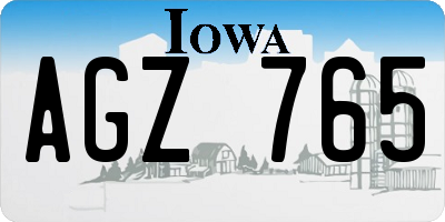 IA license plate AGZ765