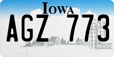 IA license plate AGZ773