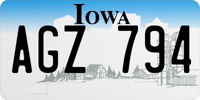 IA license plate AGZ794