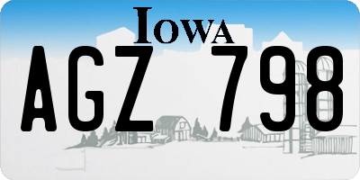 IA license plate AGZ798