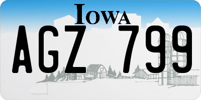 IA license plate AGZ799