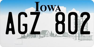 IA license plate AGZ802