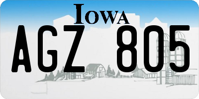 IA license plate AGZ805