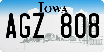 IA license plate AGZ808