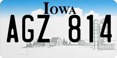 IA license plate AGZ814