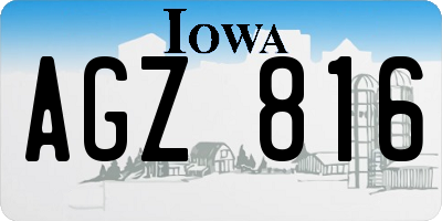 IA license plate AGZ816