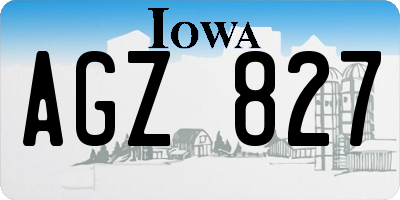 IA license plate AGZ827