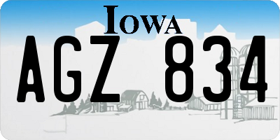 IA license plate AGZ834