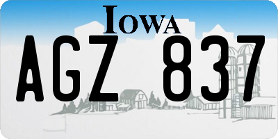 IA license plate AGZ837
