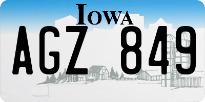 IA license plate AGZ849