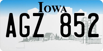 IA license plate AGZ852