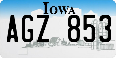 IA license plate AGZ853