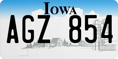 IA license plate AGZ854