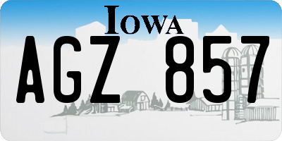 IA license plate AGZ857