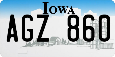 IA license plate AGZ860
