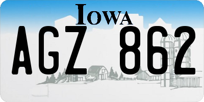 IA license plate AGZ862