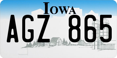 IA license plate AGZ865